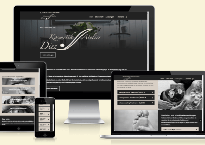 Webseite für Kosmetik Atelier Diez
