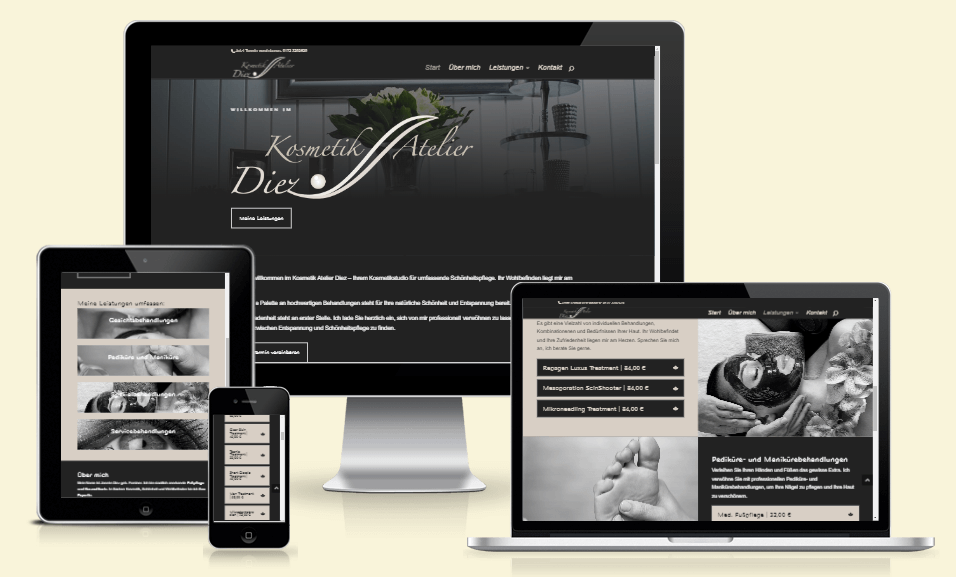 Online Marketing Ettwein Website für Kosmetik Atelier Diez