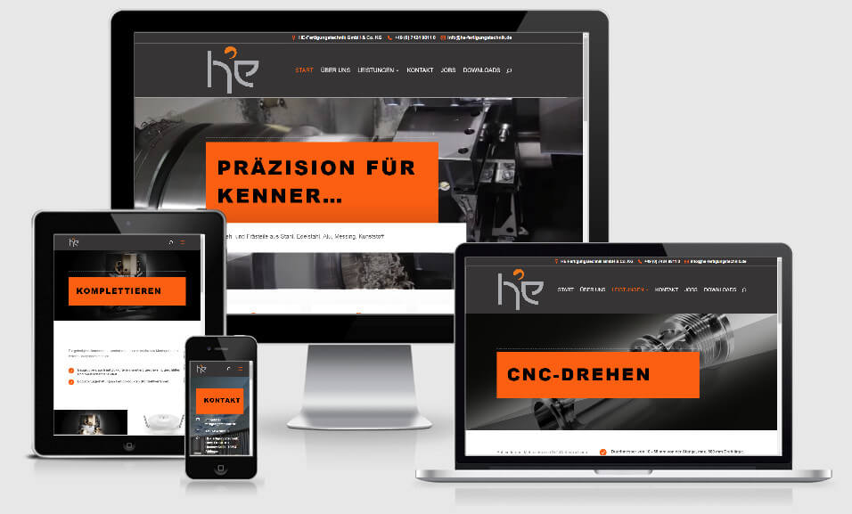 Webseite für HE-Fertigungstechnik GmbH & Co. KG