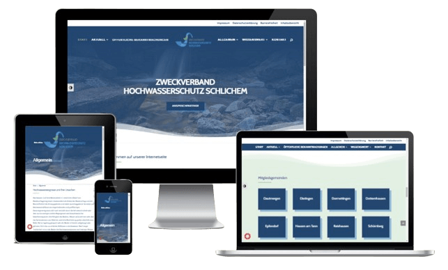 Website für den Zweckverband Hochwasserschutz Schlichem